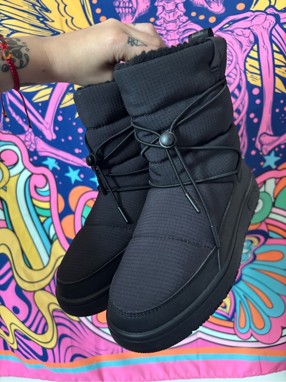 Puma Black Quilted Lace-Up Winter Boot - Picture 4 of 4